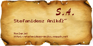 Stefanidesz Anikó névjegykártya